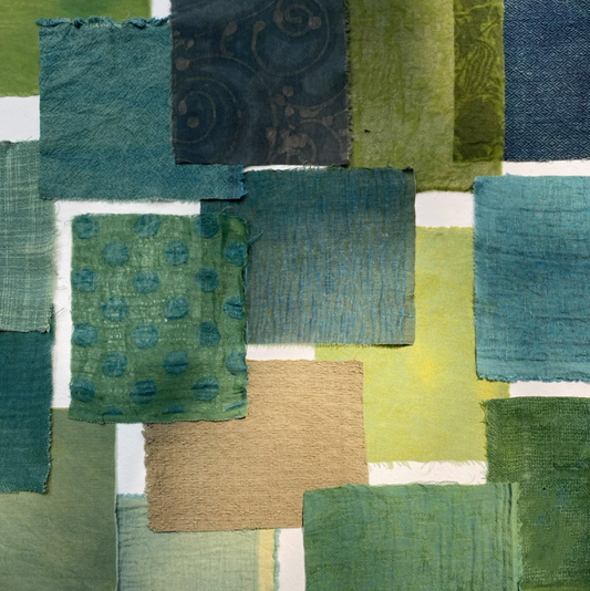 Hand stitching patchwork fabric to create a unique handmade bag
