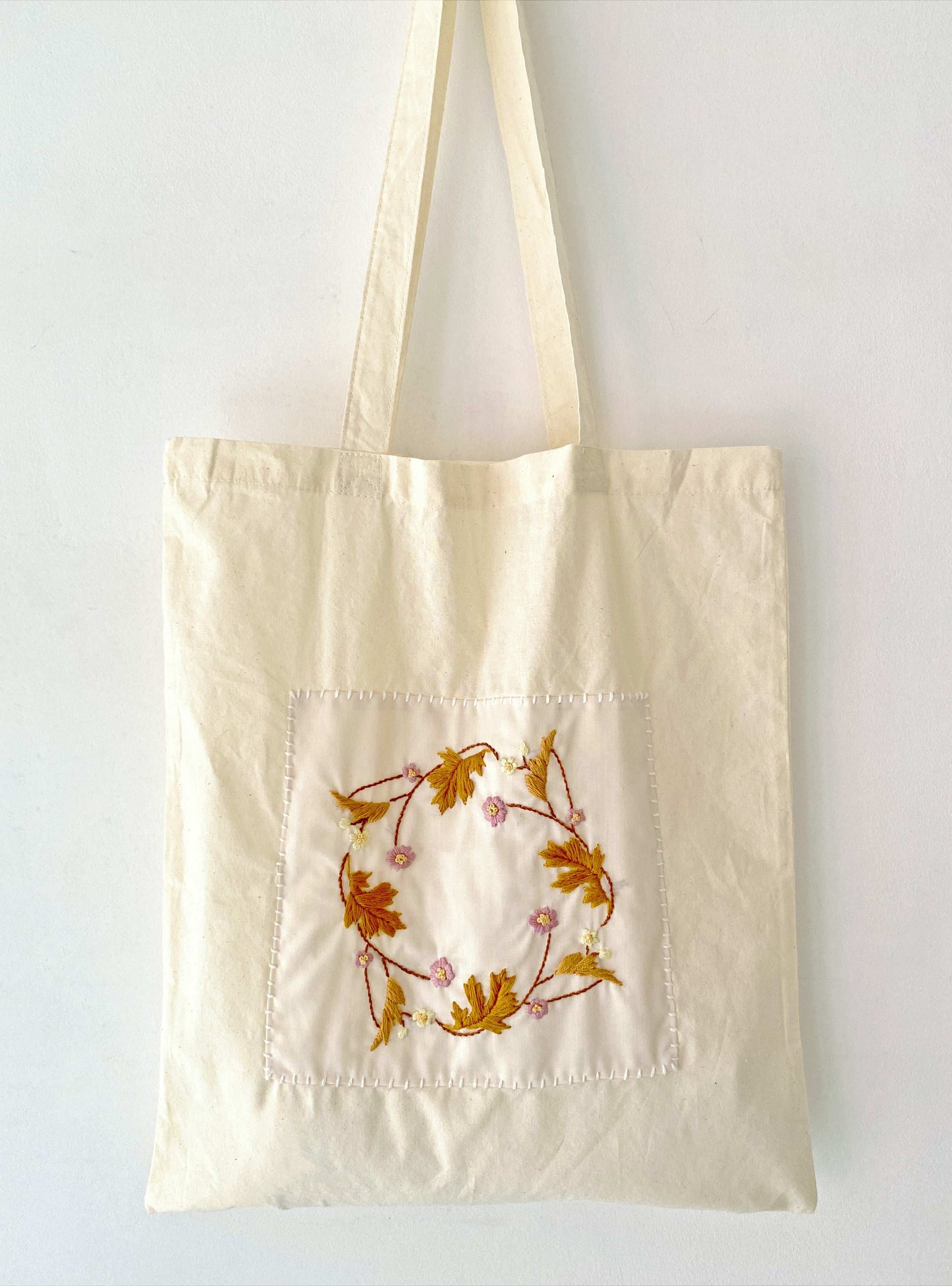 Elegant Embroidered Tote Bag With Organic Cotton For Art And Slow Fashion Lovers