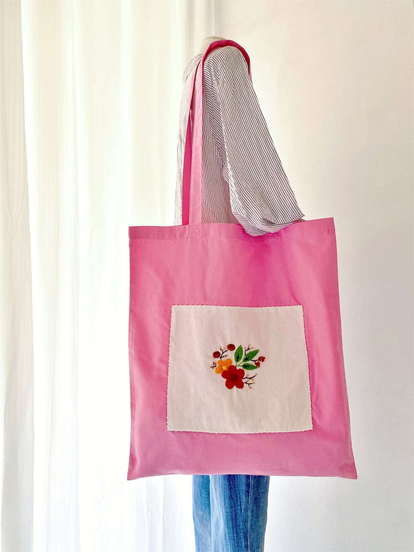 Minimal Eco Gift Bag With Embroidery