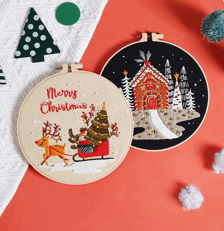 DIY Hand Embroidery Patch For Christmas Gift Wrapping