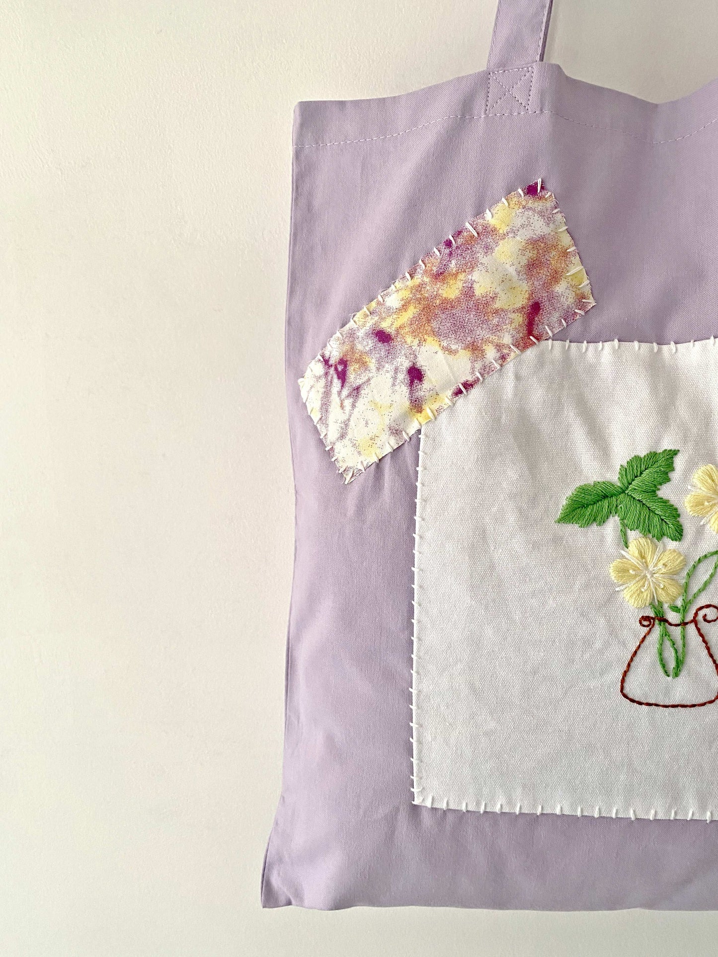 Handmade Floral Embroidery Shopping Bag