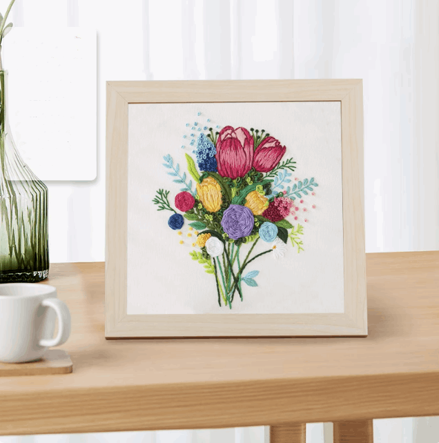 flower embroidery patch for diy hand-stitched presents