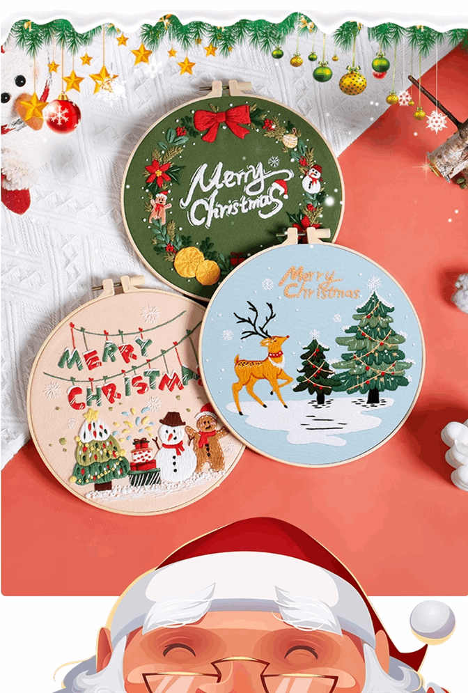 Festive Christmas Embroidery Patch For DIY Tote Bags