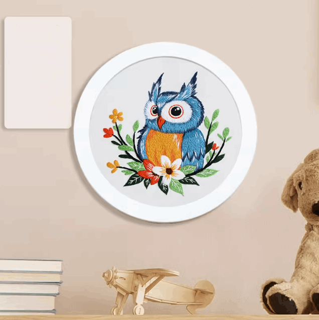 Handcrafted Owl Embroidery Patch For Unique DIY Art Projects