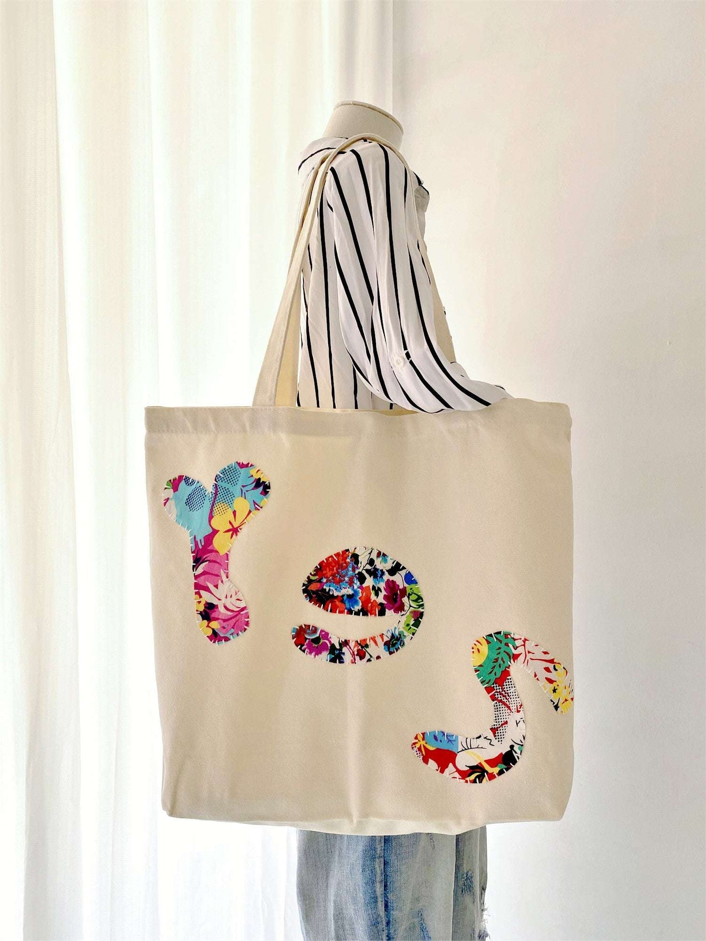 Handmade Eco Friendly Tote Bag With Artistic Patchwork For Fashion Lovers