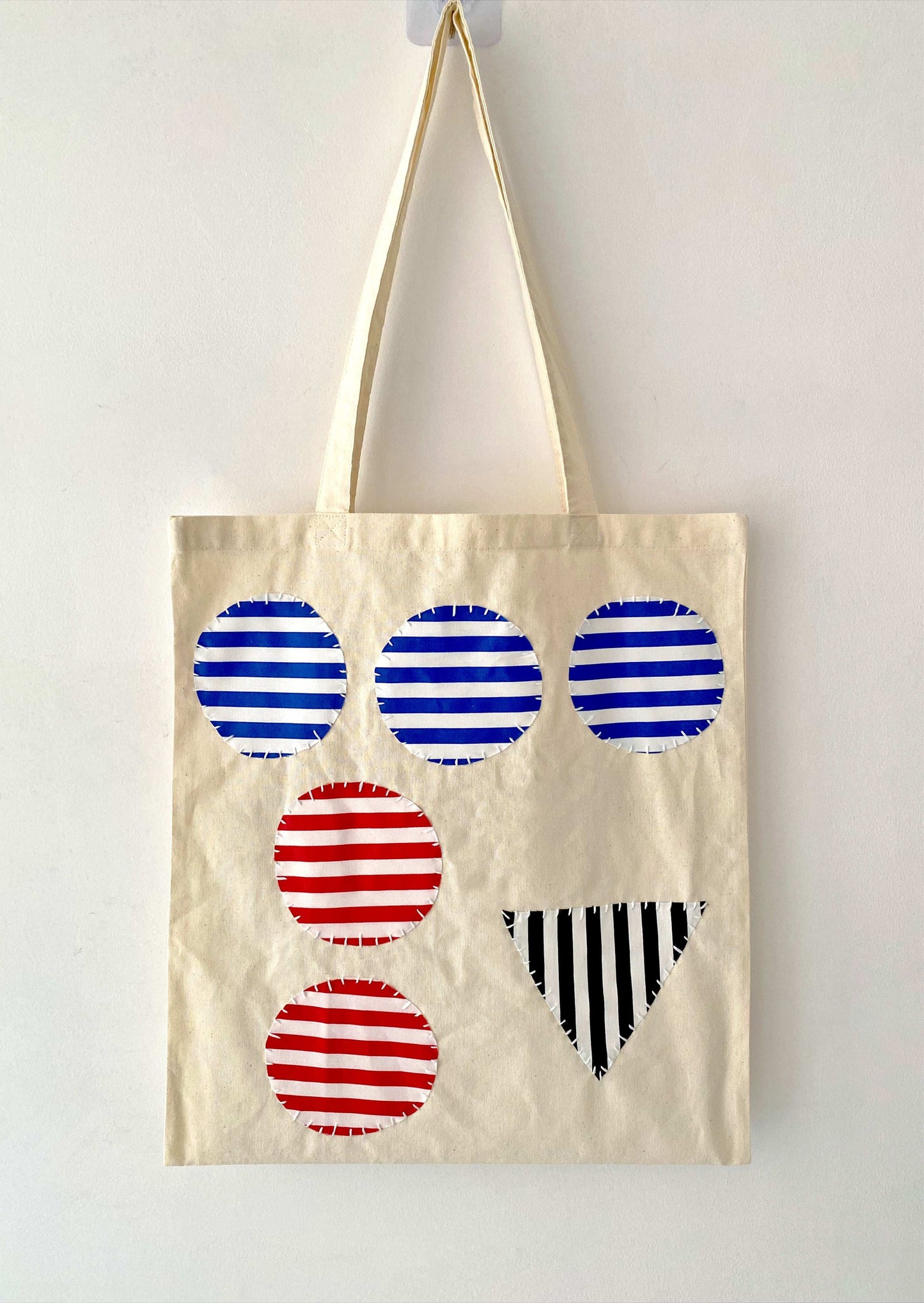 Handmade Reusable Shopping Tote with Patchwork