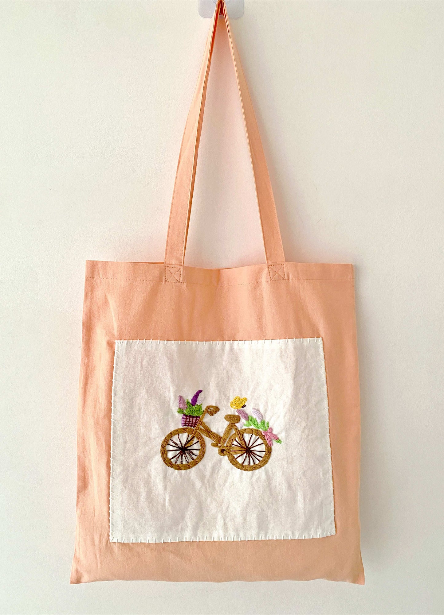 Ultra-soft lightweight organic cotton tote with unique embroidery design