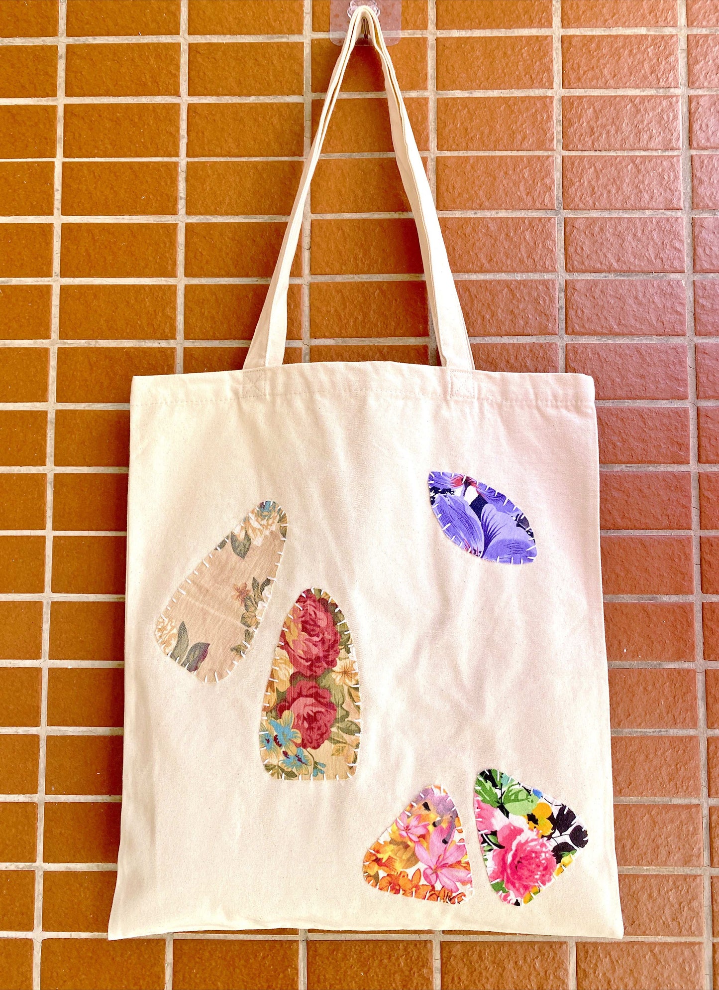 Zero-waste handmade patchwork tote bag for sustainable living