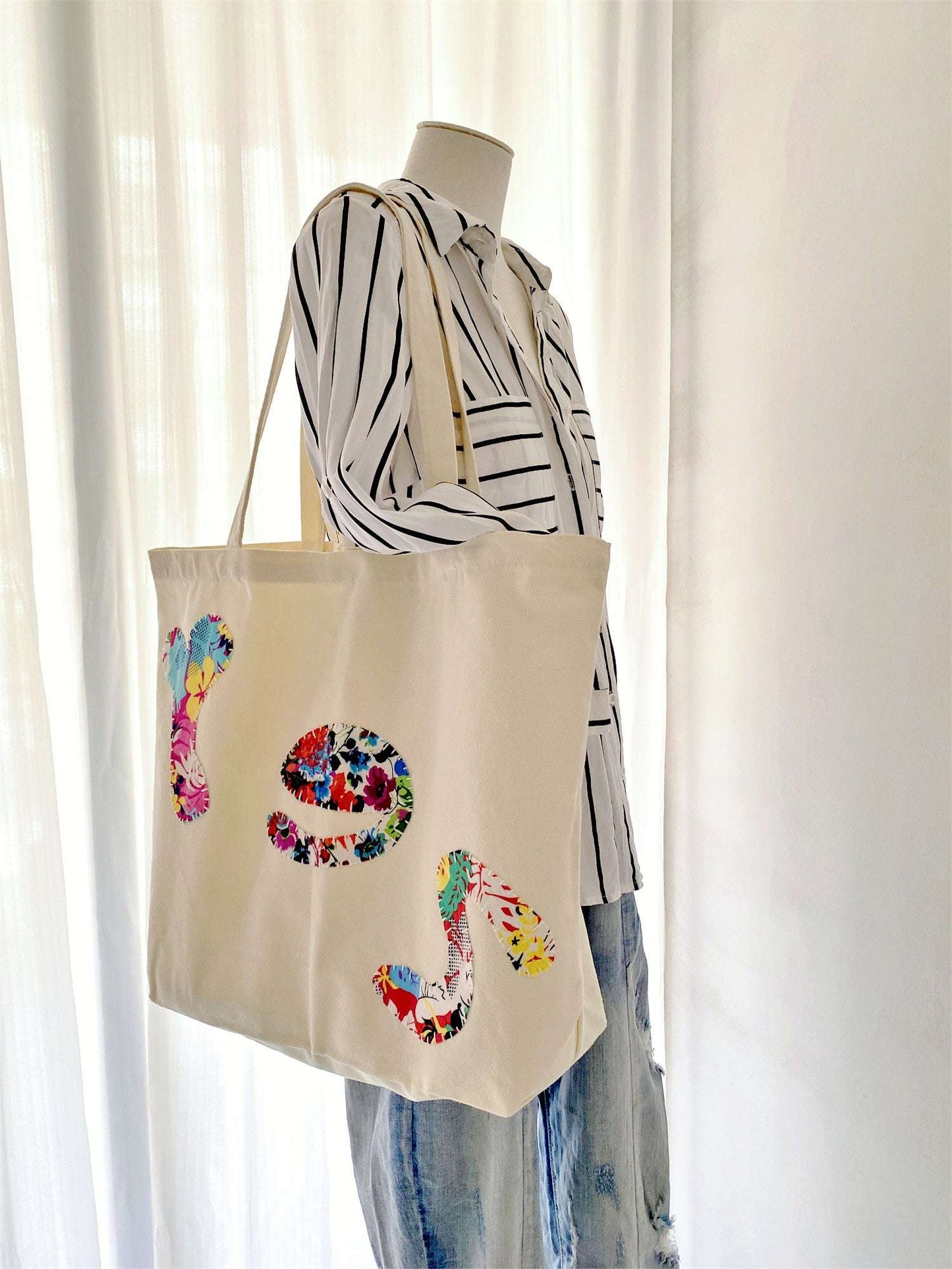 Women’s Unique Handmade Patchwork Tote Bag For Travel And Shopping