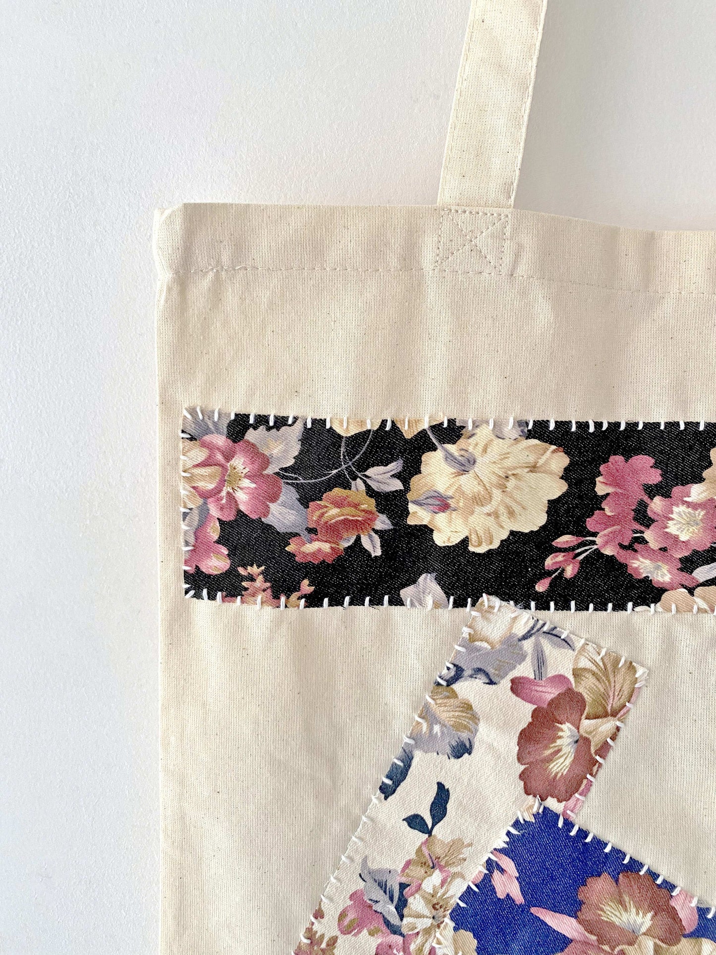 Eco-Friendly Handmade Tote Bag with Sewing Patchwork for Gift Giving