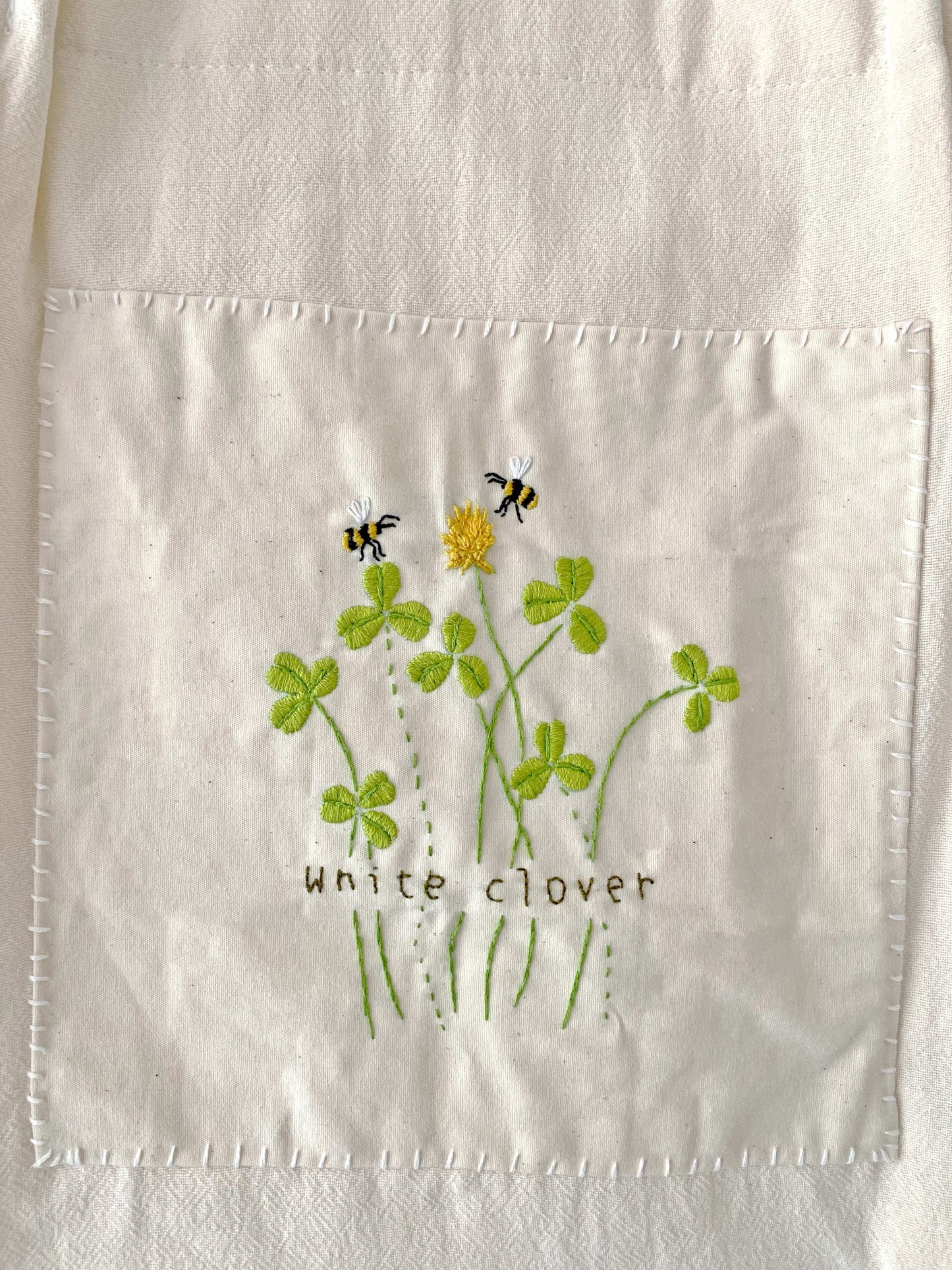 Fashionable Soft Linen Shopping Bag With Hand-Stitched Floral Embroidery