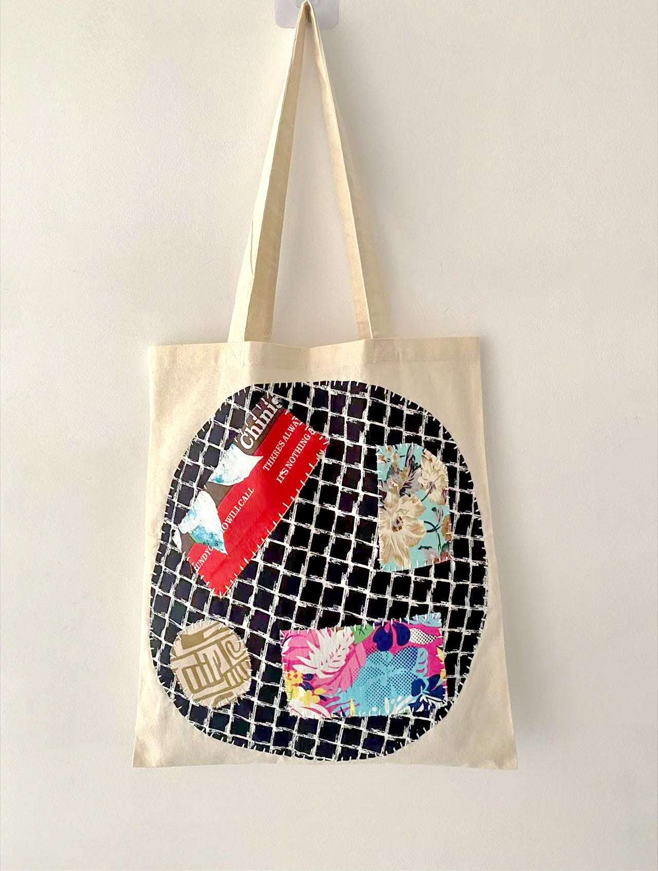 Stylish and Durable Handmade Patchwork Tote Bag for Casual Outings