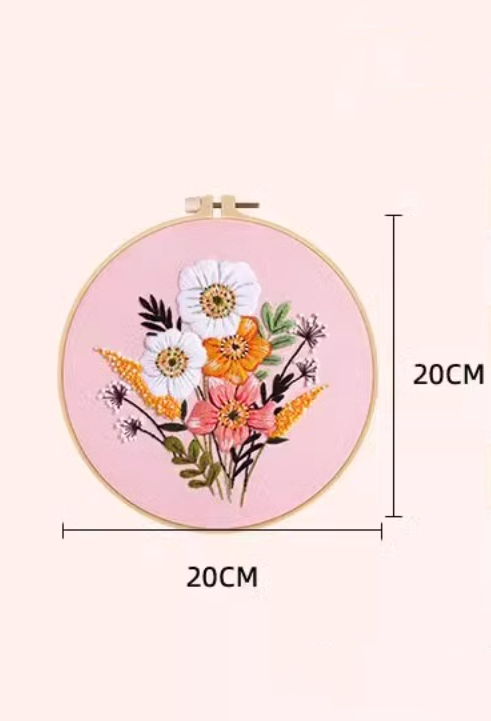 small batch hand-stitched floral motifs for craft projects