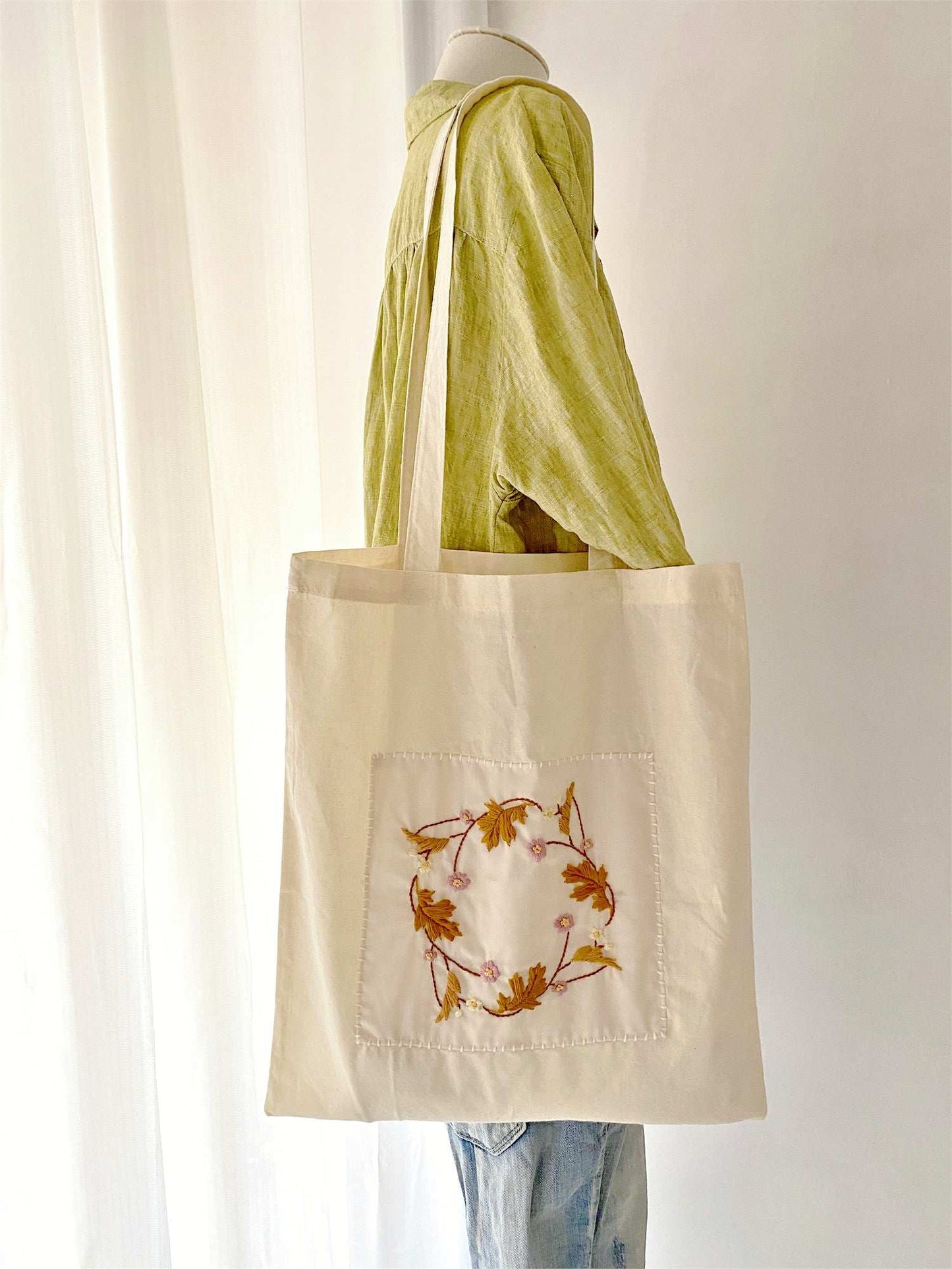 Stylish Boho Chic Embroidered Tote Bag For Shopping, Traveling, And Streetwear