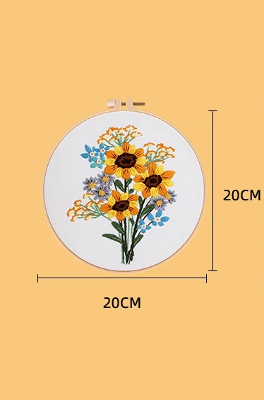 Hand Embroidered Sunflower Design For Gift Crafts