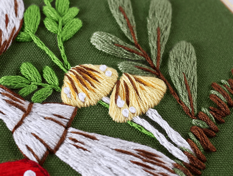 Handmade Mushroom Embroidery Patch For Home Decoration