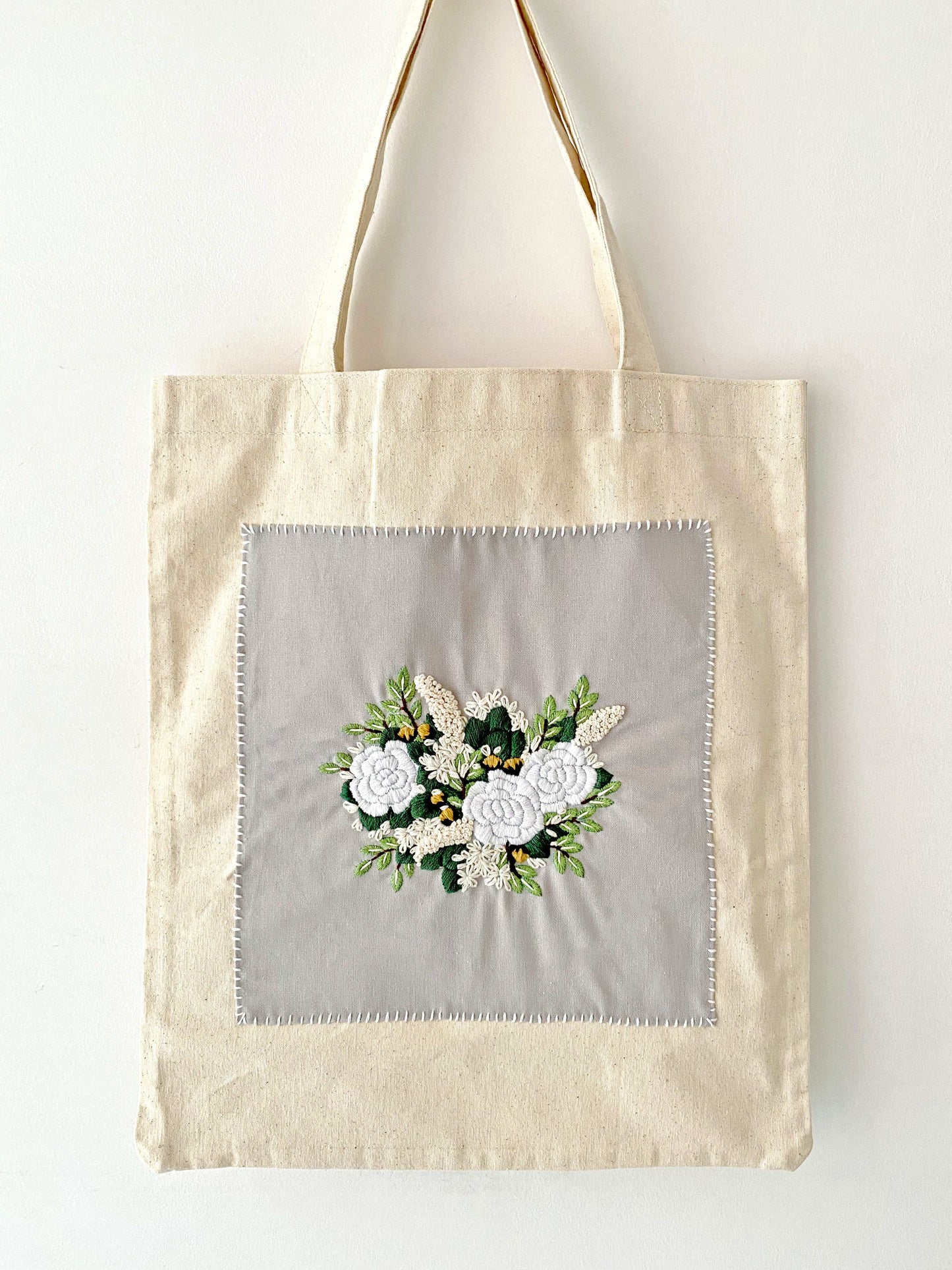 Custom Eco-Friendly Tote with Embroidered Flowers