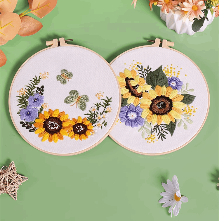 Unique Floral Embroidery Artwork For Wall Decoration