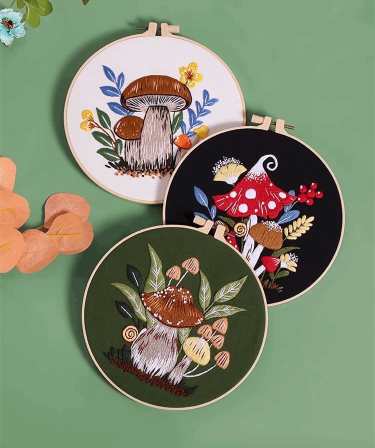 Custom Designed Mushroom Embroidery Patch For DIY Crafts
