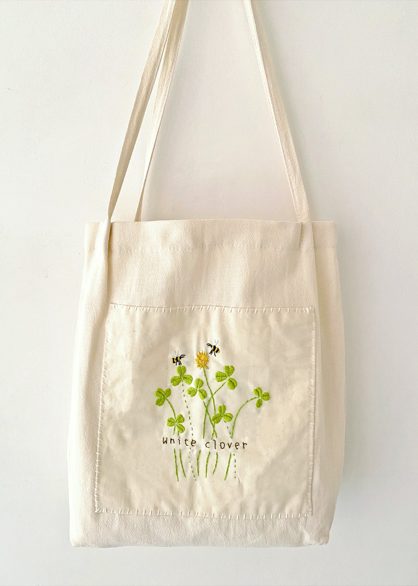 Artistic Organic Linen Bag With Handcrafted Floral Embroidery Details