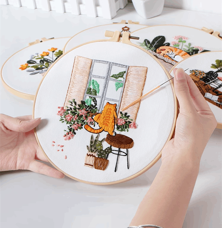 Handcrafted Cat Embroidery Patch For Bag Decoration