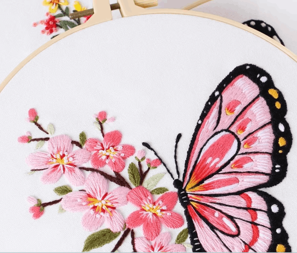 Slow Stitch Embroidery Butterfly Patch