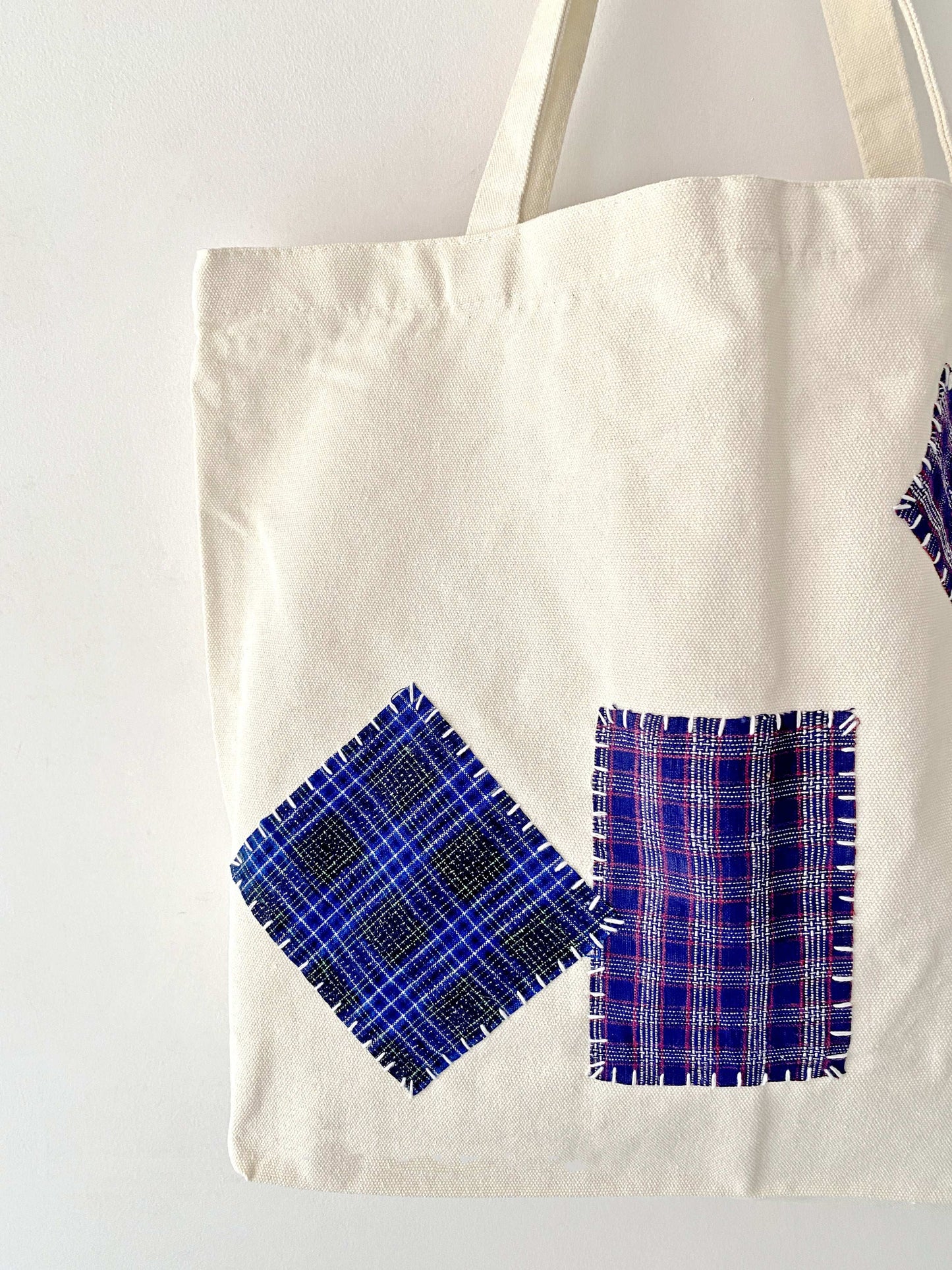 Unique Textile Art Patchwork Canvas Tote