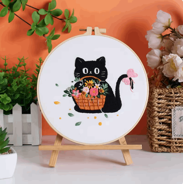 Decorative embroidery patch for DIY embroidery kits and crafts