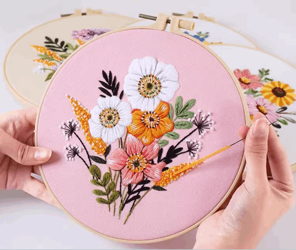french knot flower embroidery kits for beginners