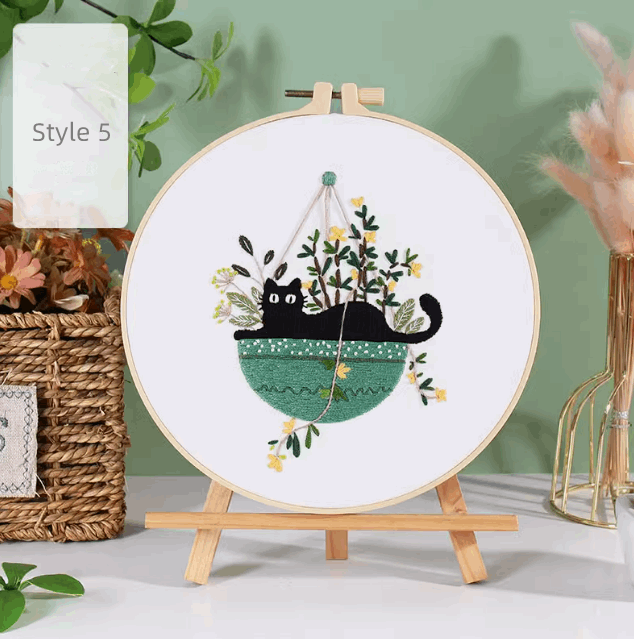 Kawaii cat embroidery patches for DIY projects
