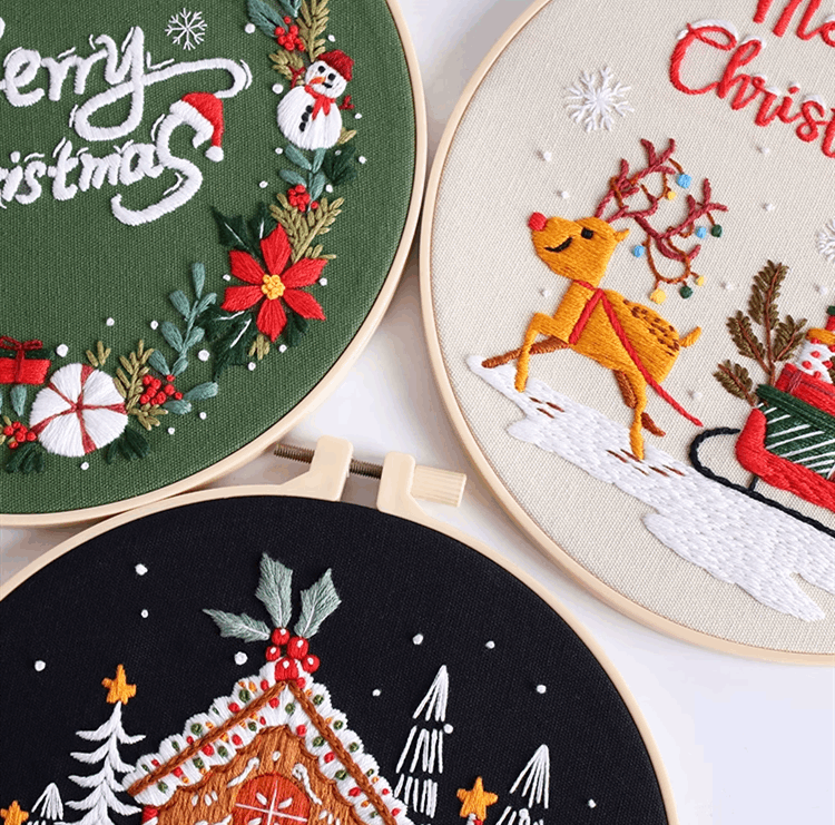 Customizable Hand Embroidery Patch For Christmas DIY Projects