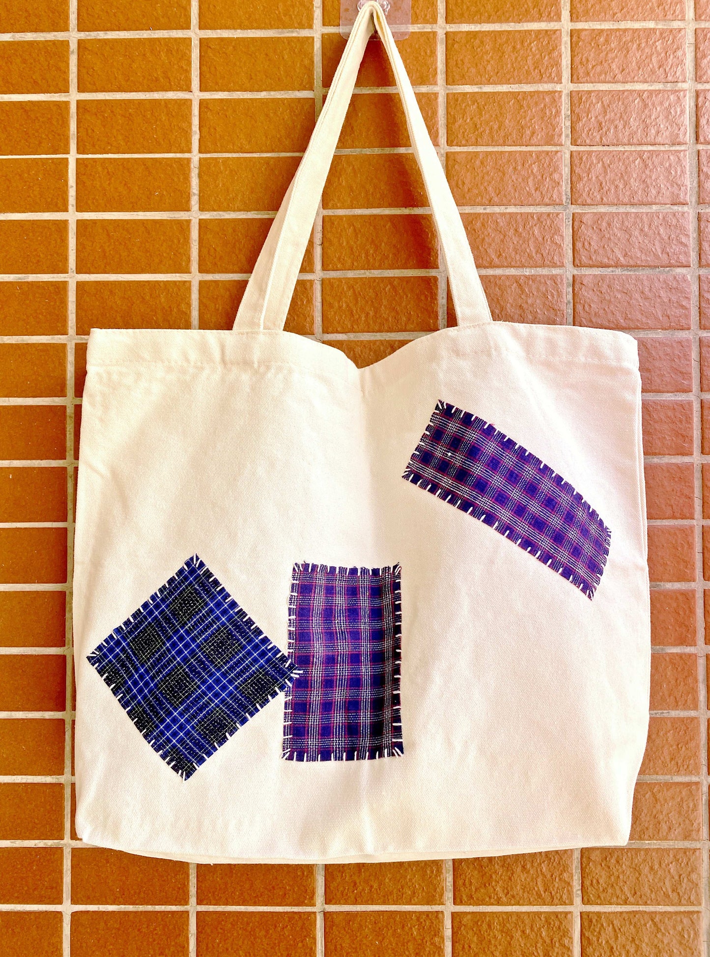 Large Capacity Organic Cotton Tote Bag With Quilted Patterns
