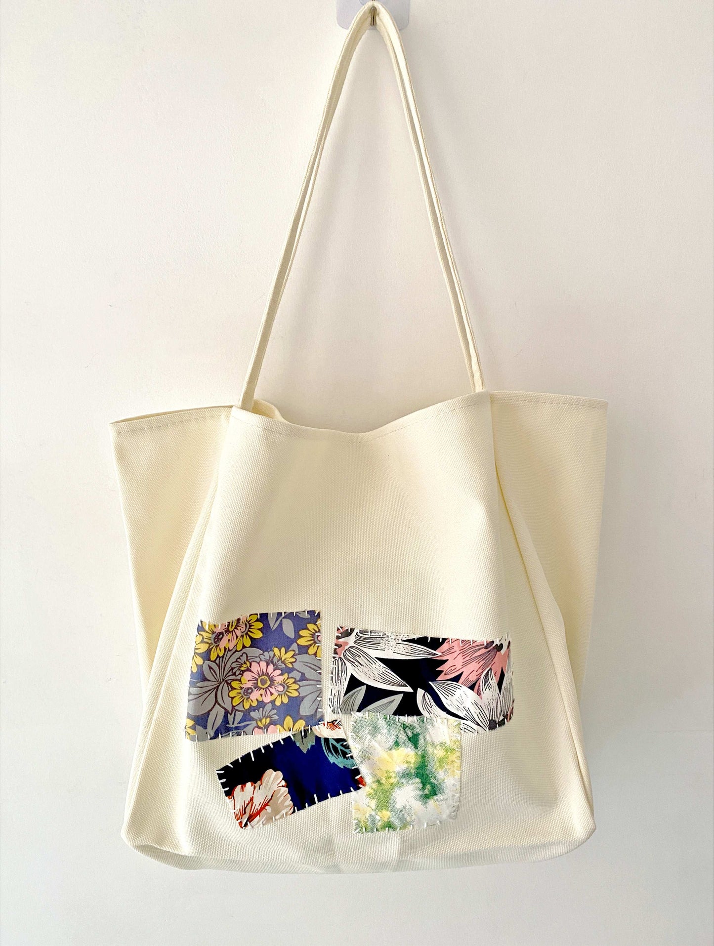 Hand-Sewn Patchwork Canvas Tote for Women Who Value Artisanal Creations
