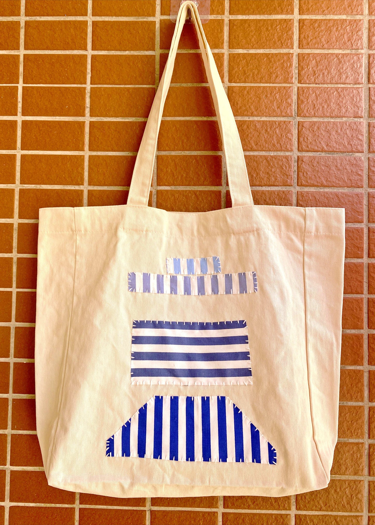 Custom Organic Canvas Tote Bag With Handmade Embroidered Patchwork For Artistic Women