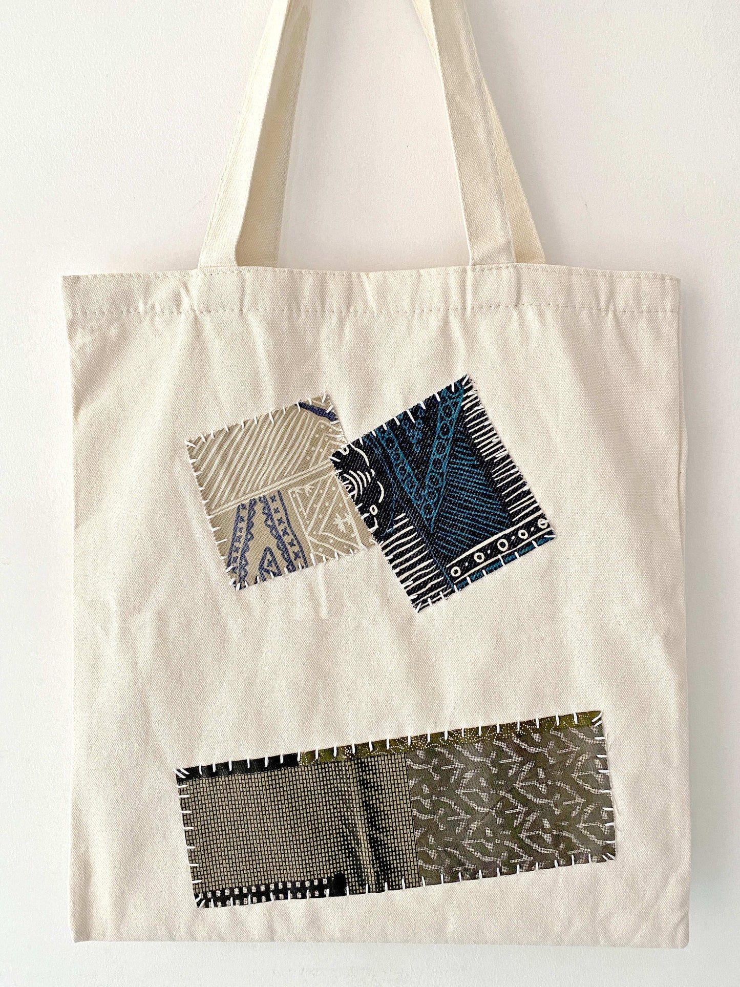 Indigo-dyed handmade tote with DIY sewing pattern