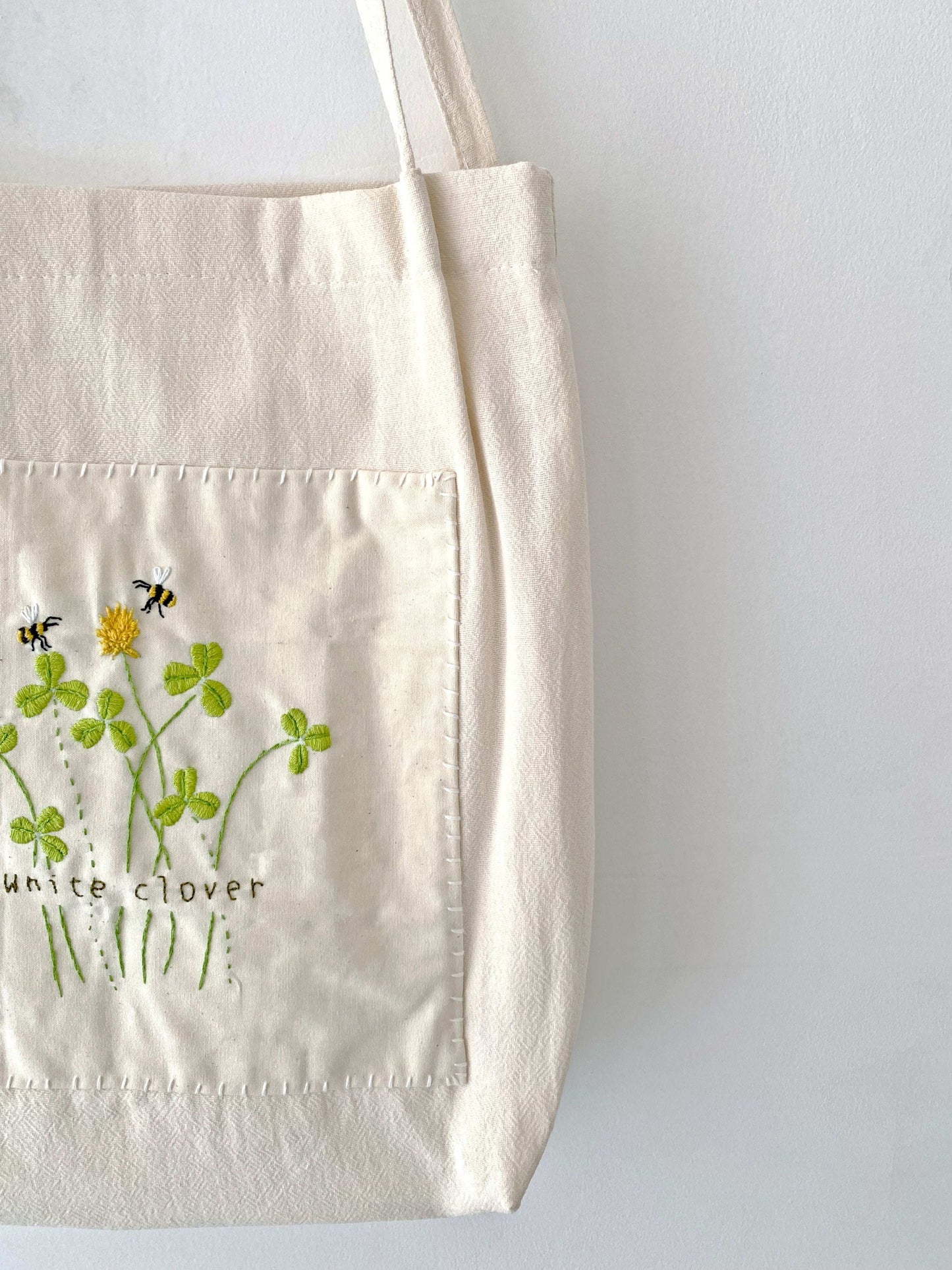 Vintage-Inspired Soft Linen Shoulder Bag With Handmade Floral Embroidery