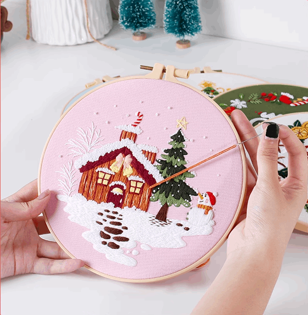 DIY Ornament Embroidery Patch With Holiday Theme