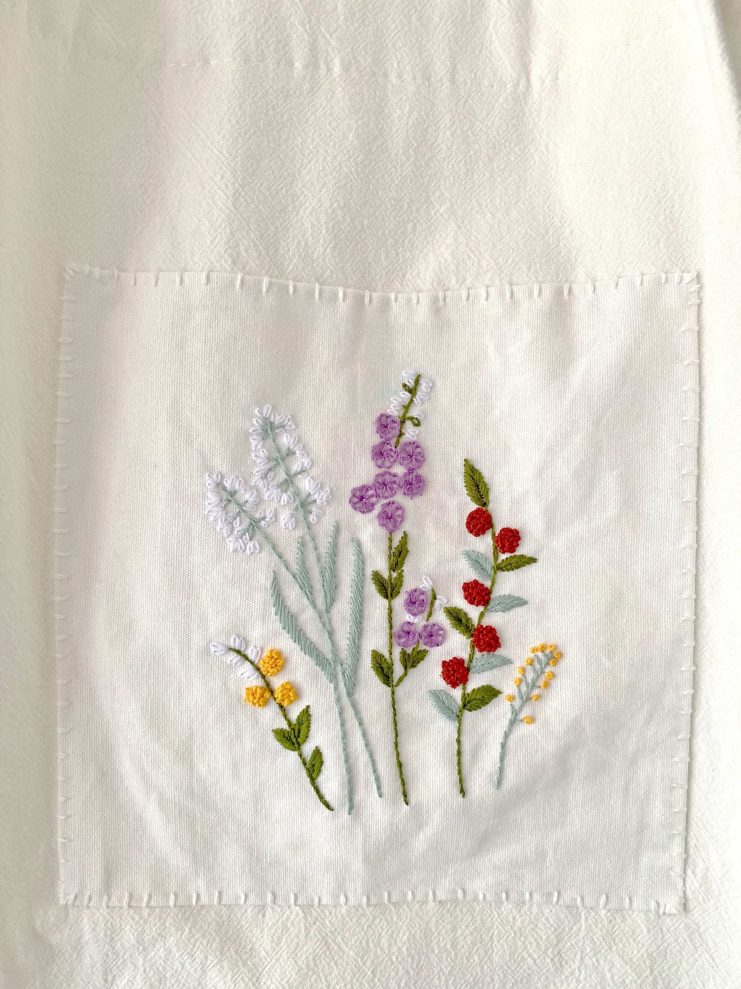 Upcycled Linen Bag with DIY Floral Embroidery