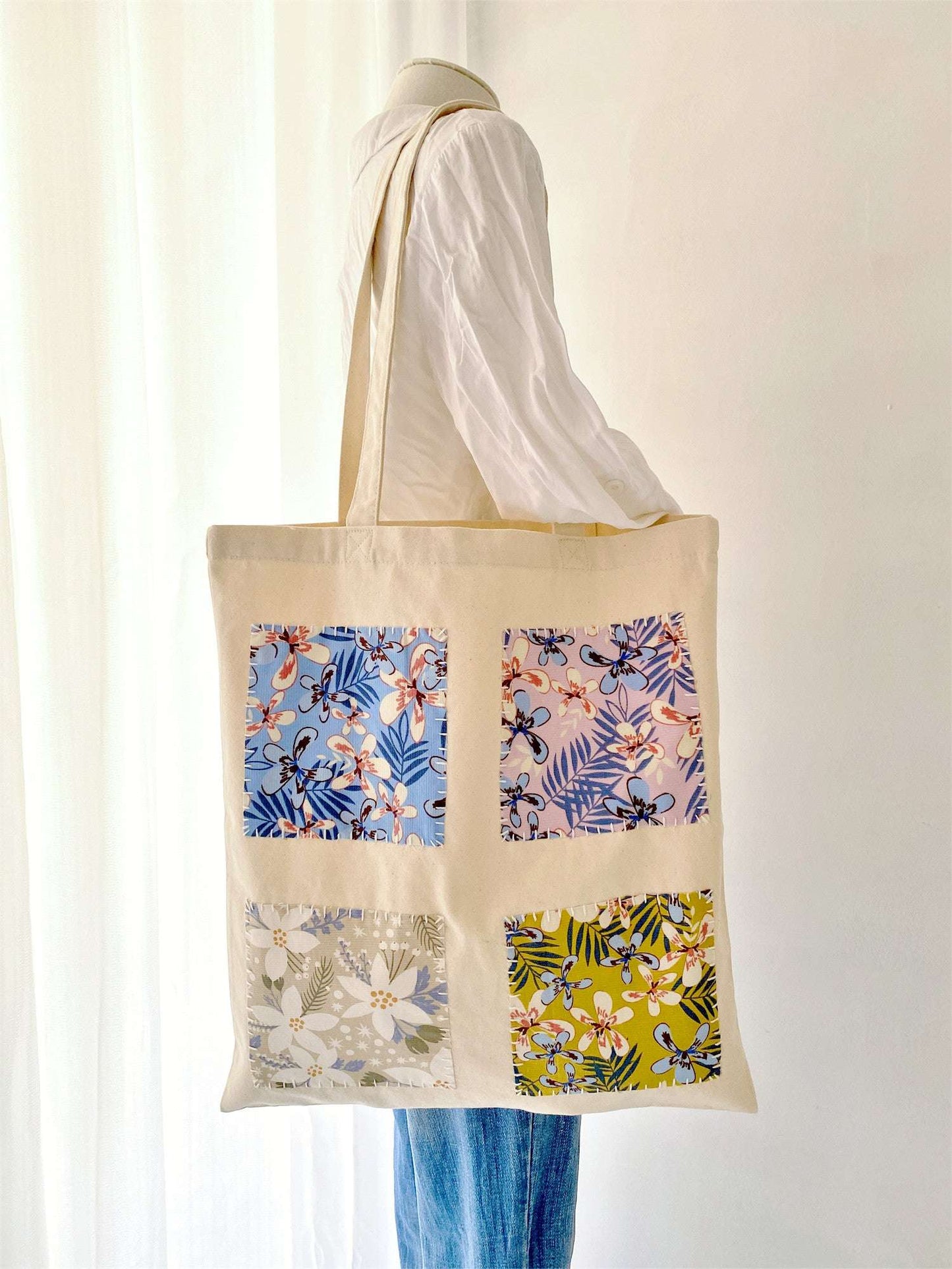 large fabric tote bag with elegant and practical shape for women’s casual wear