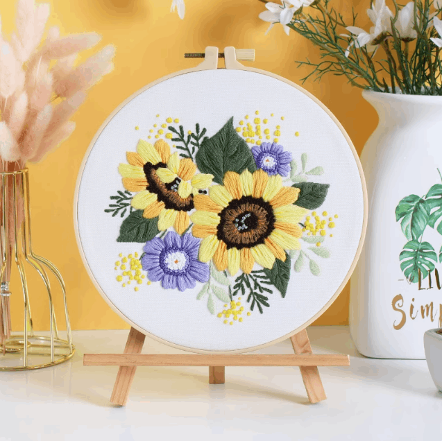 Sunflower Hand Stitch Patch For Boho Style Gifts