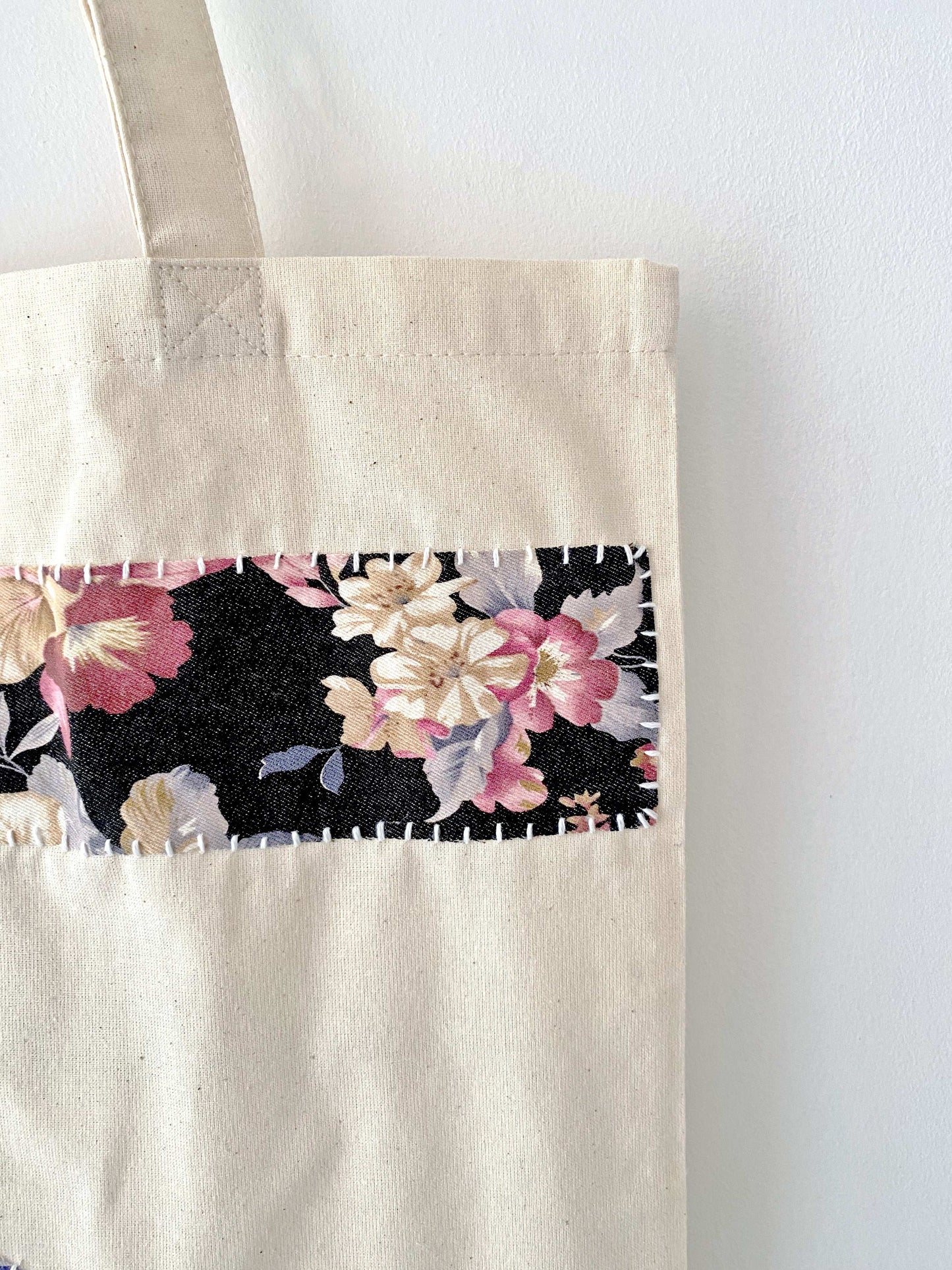 Boho-Style Handmade Canvas Tote Bag for Fashion and Art Enthusiasts