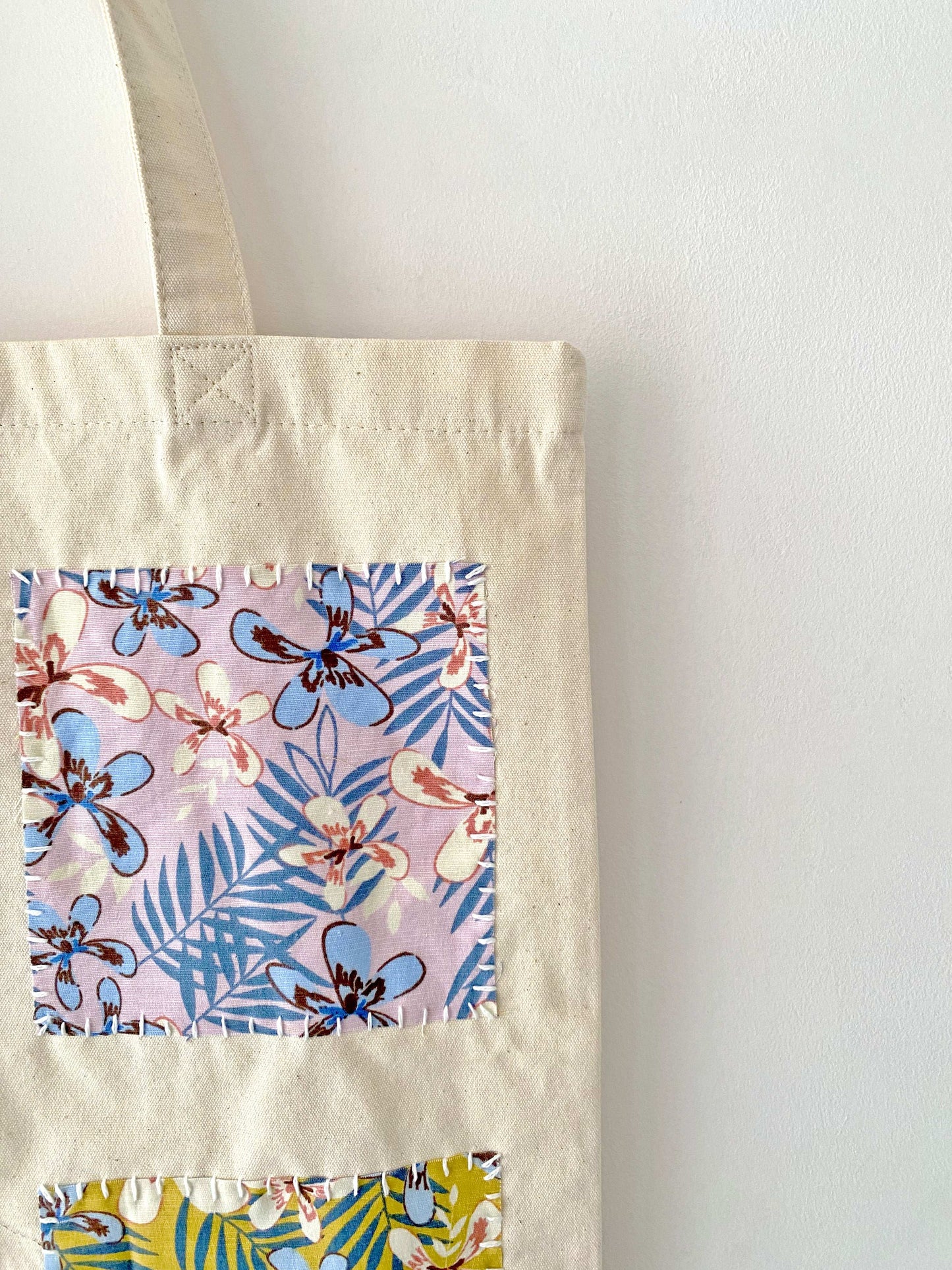 Large Capacity Handmade Patchwork Tote for Shopping, Travel, and Work