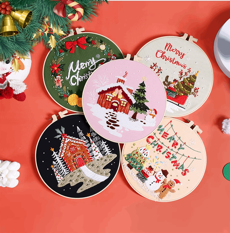 Unique Christmas Tree Embroidery Art For Wall Hanging