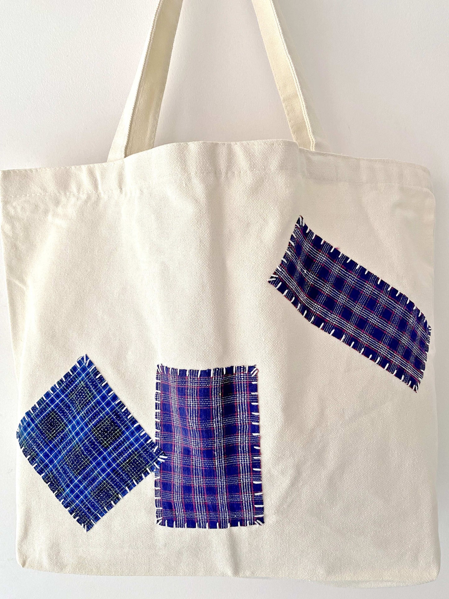 Patchwork Quilted Tote Bag with Hand-Sewn Details