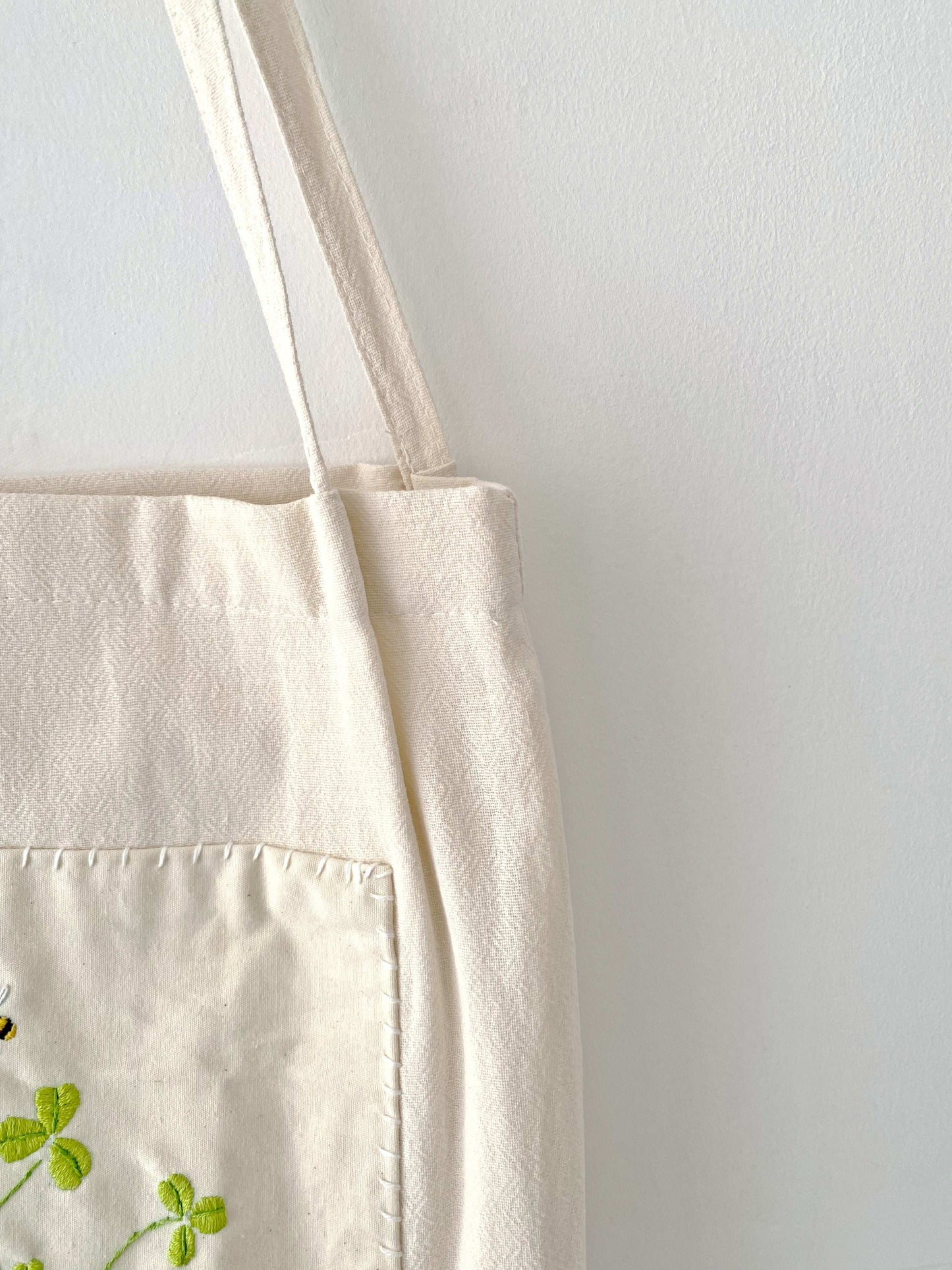 Soft Linen Embroidered Bucket Bag With Unique Artistic Floral Design
