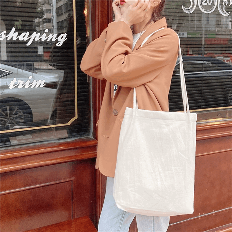 DIY Customizable Embroidered Cotton Linen Tote for Shopping and Travel