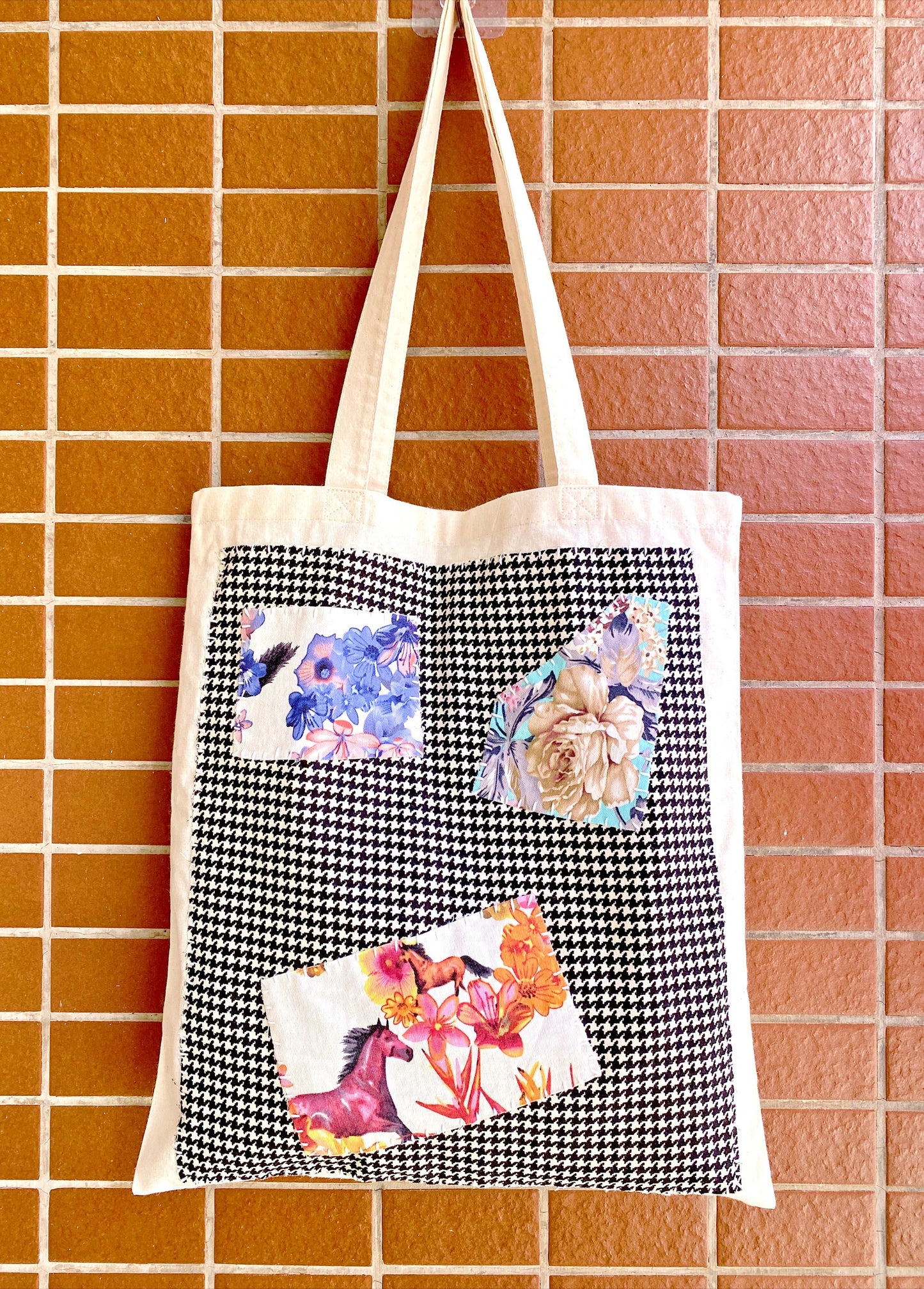 Lightweight quilted cotton tote bag perfect for groceries and outings
