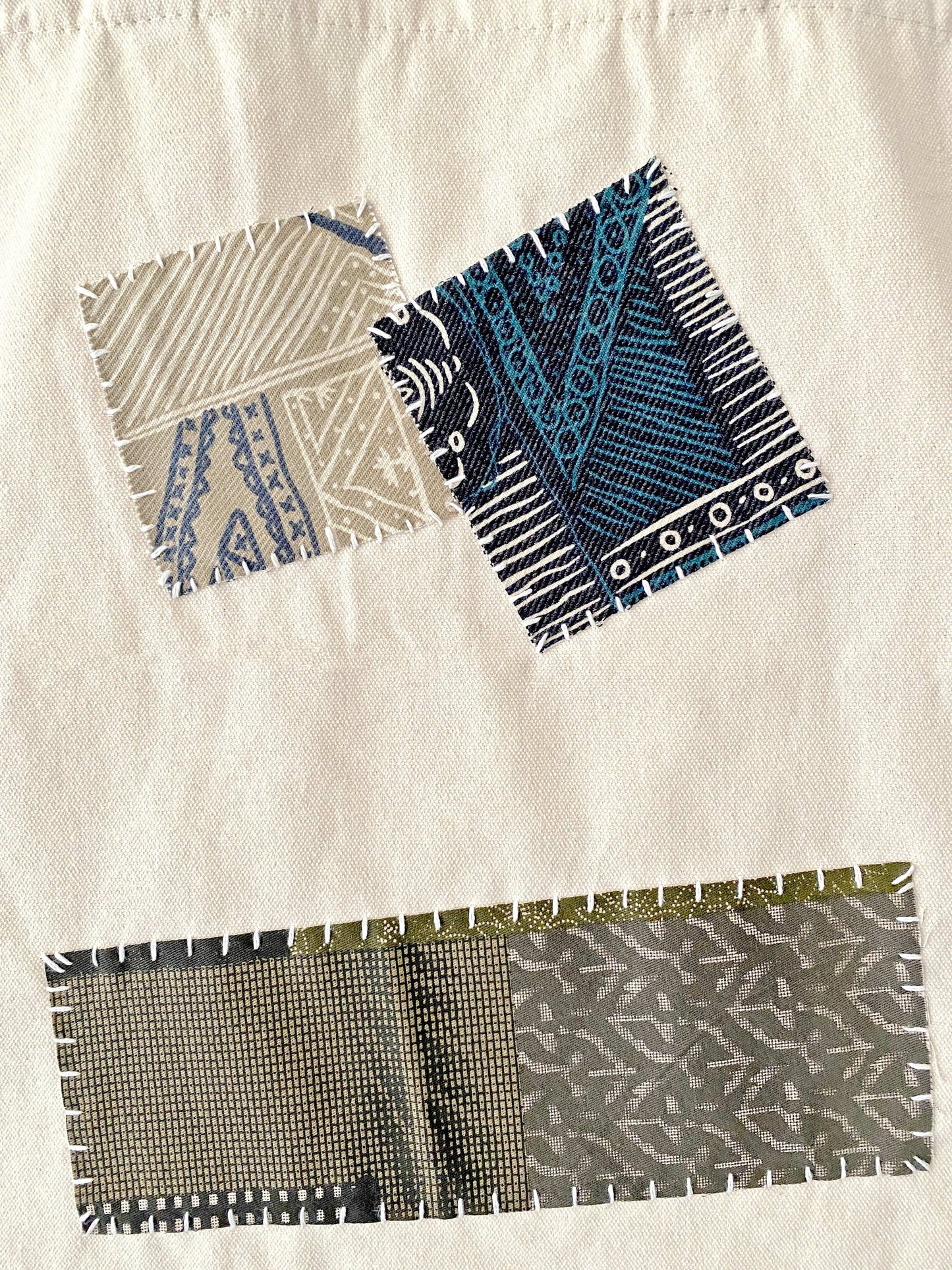 Vintage fabric upcycled patchwork shopping bag