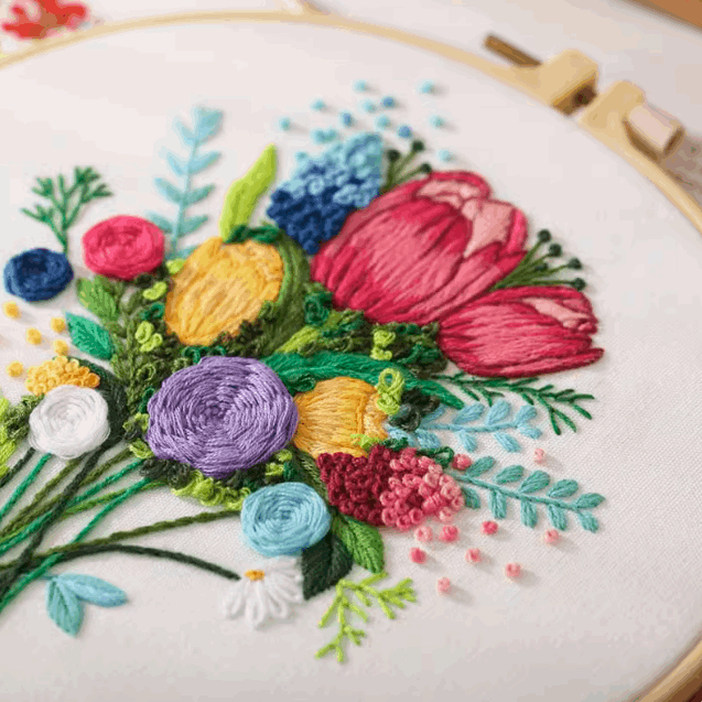 floral embroidery pieces for diy purse embellishment