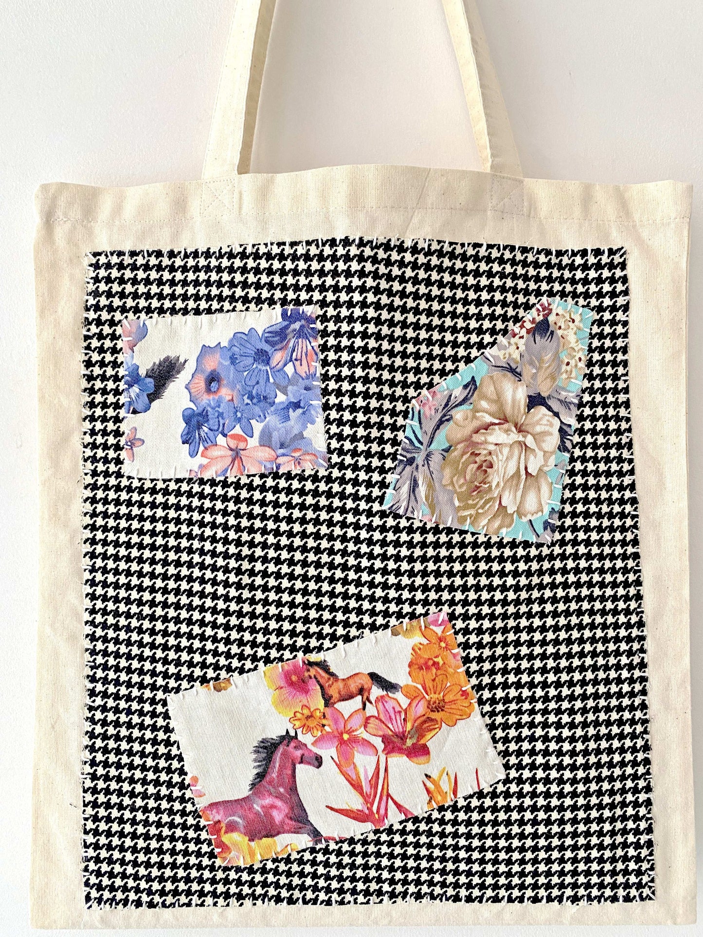 Durable And Washable Patchwork Tote Bag For Daily Errands